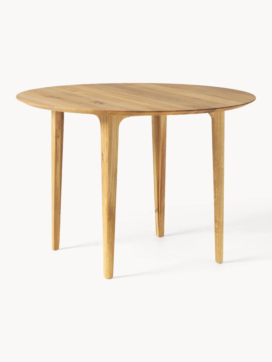 Westwing Collection Mesa de comedor redonda de madera de roble maciza Archie, Ø 110 cm
