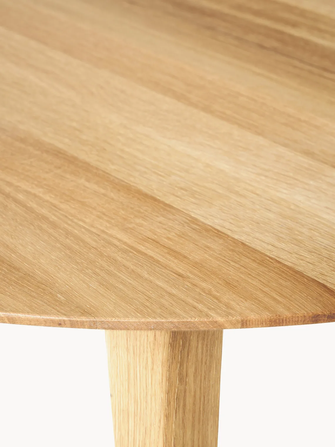 Westwing Collection Mesa de comedor redonda de madera de roble maciza Archie, Ø 110 cm