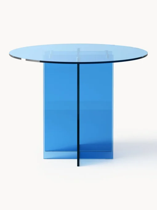 Westwing Collection Mesa de comedor redonda de vidrio Anouk, tamaños diferentes