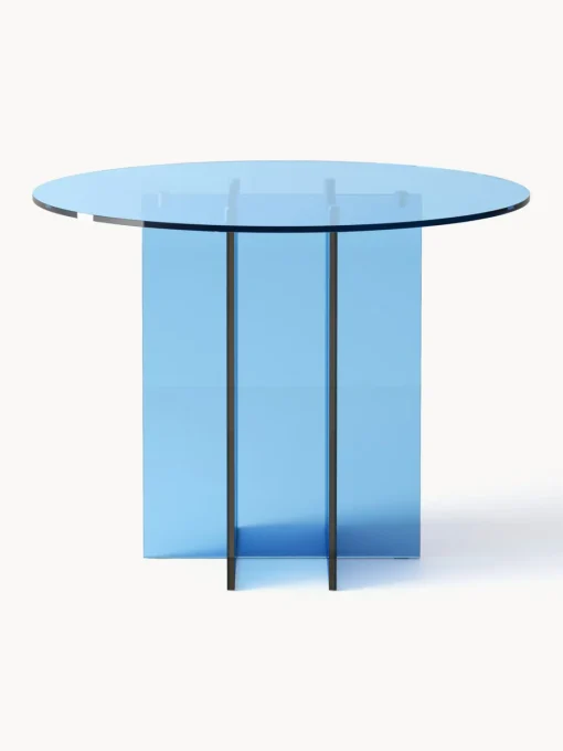 Westwing Collection Mesa de comedor redonda de vidrio Anouk, tamaños diferentes