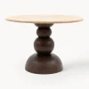 Mesa de comedor redonda Sculpt con tablero de travertino, Ø 110 cm