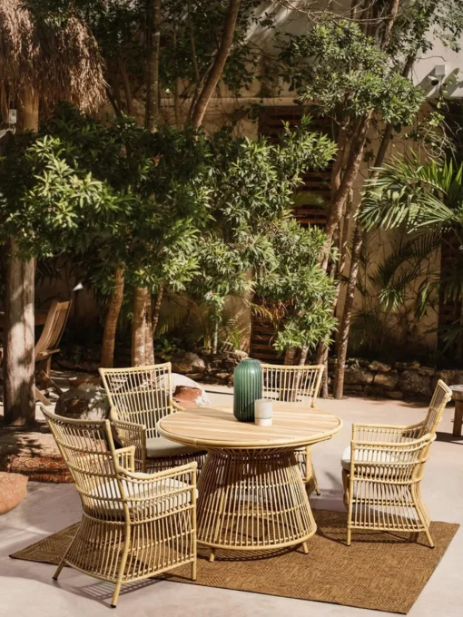 Bizzotto Mesa de jardín redonda de madera de teca Tavolo, Ø 110 cm