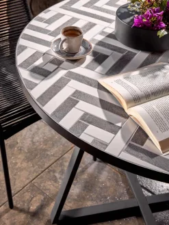 Mesa de jardín redonda Tella, Ø 90 cm^ Mesas De Jardín|Mesas De JardíN