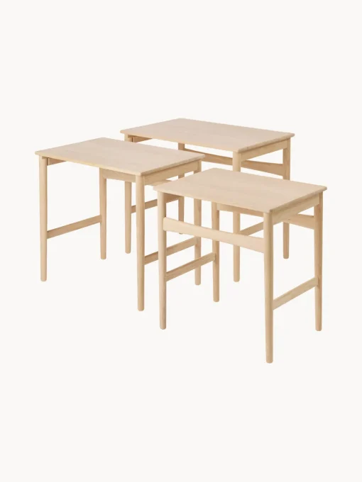 Carl Hansen & Søn Mesas auxiliares de madera de roble CH004, 3 uds.