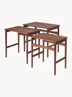 Carl Hansen & Søn Mesas auxiliares de madera de nogal CH004, 3 uds.^ Mesas Auxiliares