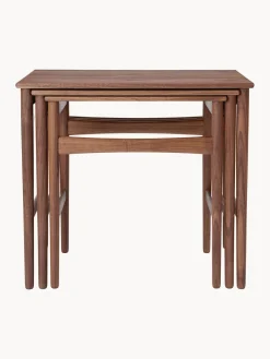 Carl Hansen & Søn Mesas auxiliares de madera de nogal CH004, 3 uds.^ Mesas Auxiliares