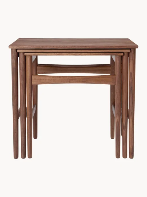 Carl Hansen & Søn Mesas auxiliares de madera de nogal CH004, 3 uds.^ Mesas Auxiliares