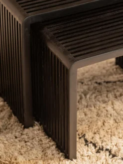 Mesas auxiliares de madera de teca Willa, 2 uds.^ Mesas Auxiliares