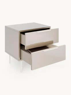 Westwing Collection Mesita de noche de alto brillo Lenne