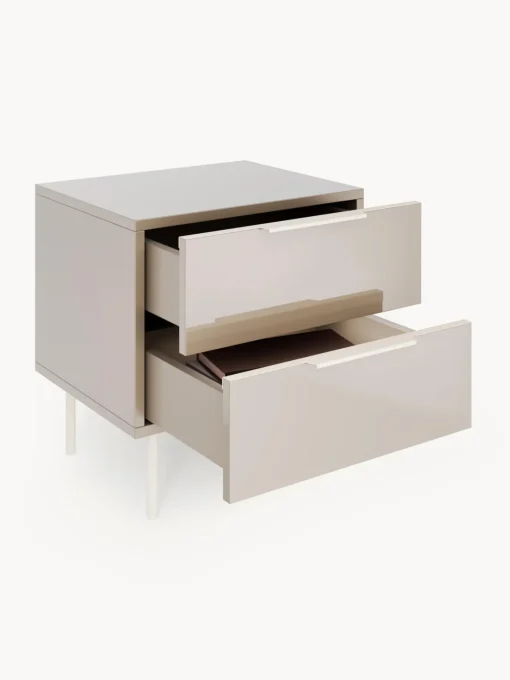 Westwing Collection Mesita de noche de alto brillo Lenne