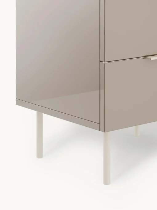 Westwing Collection Mesita de noche de alto brillo Lenne