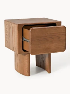 Westwing Collection Mesita de noche de madera de roble Chandler