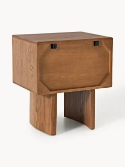 Westwing Collection Mesita de noche de madera de roble Chandler