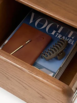 Westwing Collection Mesita de noche de madera de roble Chandler