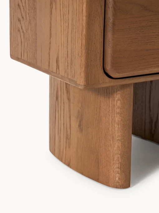 Westwing Collection Mesita de noche de madera de roble Chandler