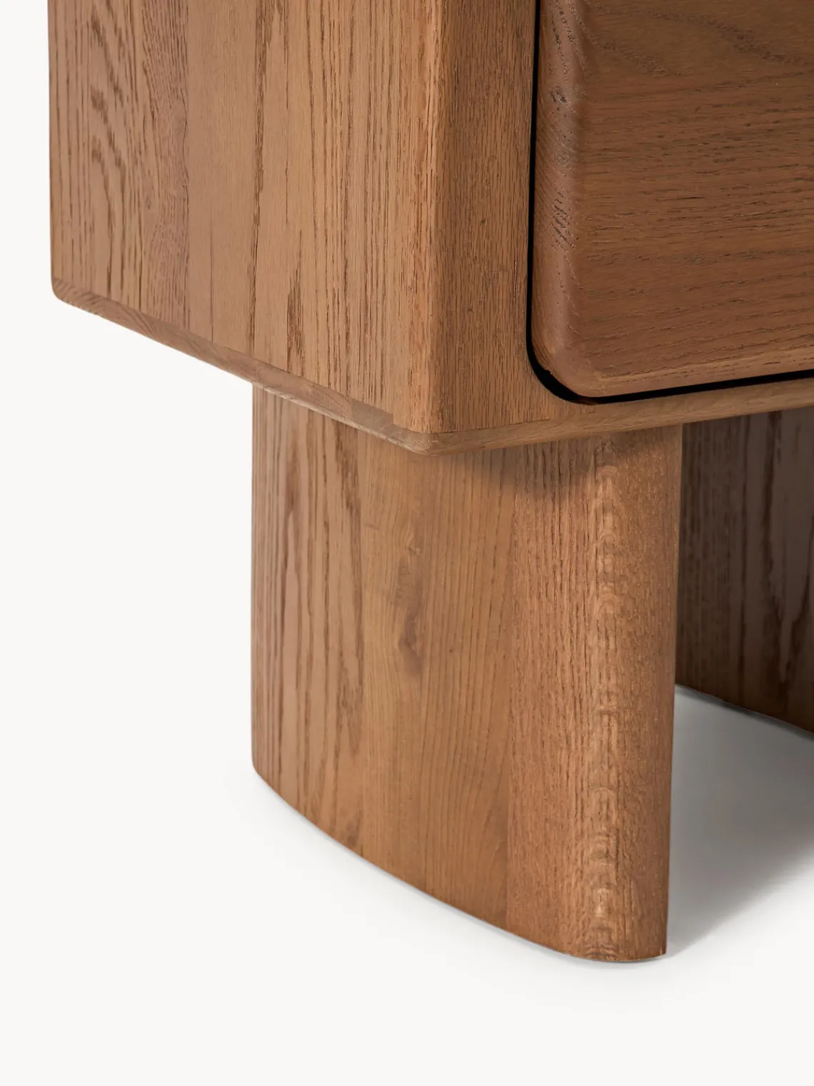Westwing Collection Mesita de noche de madera de roble Chandler
