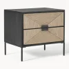 Westwing Collection Mesita de noche de madera de mango June, con cajones