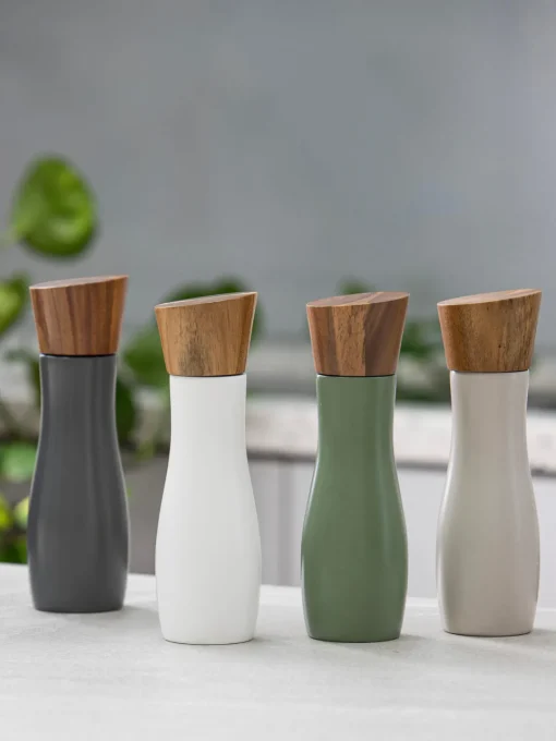 ladelle Molinillo de sal y pimienta con tapadera de madera de acacia Essentials, 2 uds.