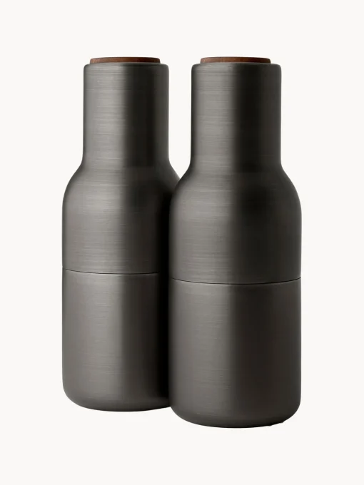 Audo Copenhagen Molinillos de sal y pimienta con tapón de madera de nogal Bottle Grinders, 2 uds.^ Molinillos De Especias|Molinillos De Especias