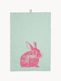 Frohstoff Paño de cocina de lino artesanal Wild Rabbit^ Textiles De Cocina Y Manteles|Textiles De Cocina