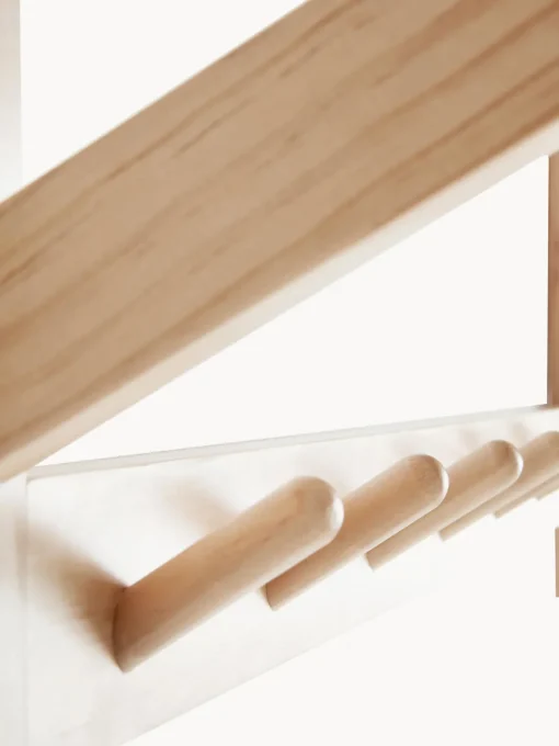 Jotex Perchero de pared con estante para sombreros de madera de pino Cole