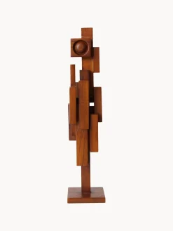 HKLIVING Pieza decorativa de madera de teca Skyline^ Figuras Decorativas|Decoración