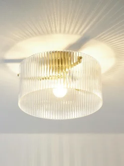 Westwing Collection Plafón de vidrio acanalado Emmi^ Plafones|Lámparas De Techo