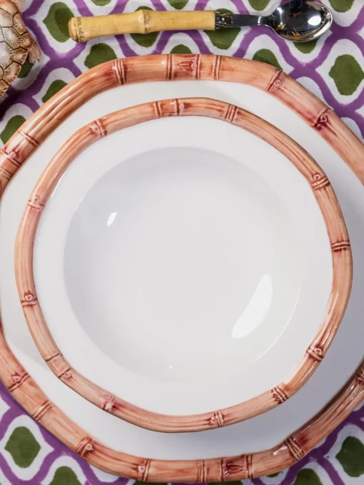 Les Ottomans Plato hondo pintado a mano Bamboo^ Platos Hondos|Vajillas Completas