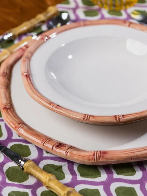 Les Ottomans Plato hondo pintado a mano Bamboo^ Platos Hondos|Vajillas Completas