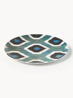 Les Ottomans Plato llano artesanal de porcelana Ikat^ Platos Llanos|Vajillas Completas