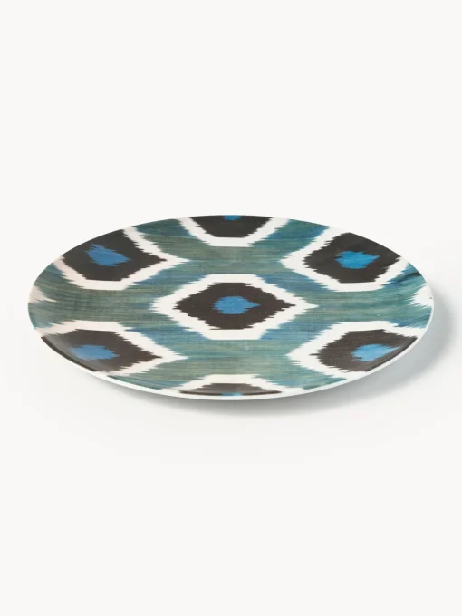 Les Ottomans Plato llano artesanal de porcelana Ikat^ Platos Llanos|Vajillas Completas