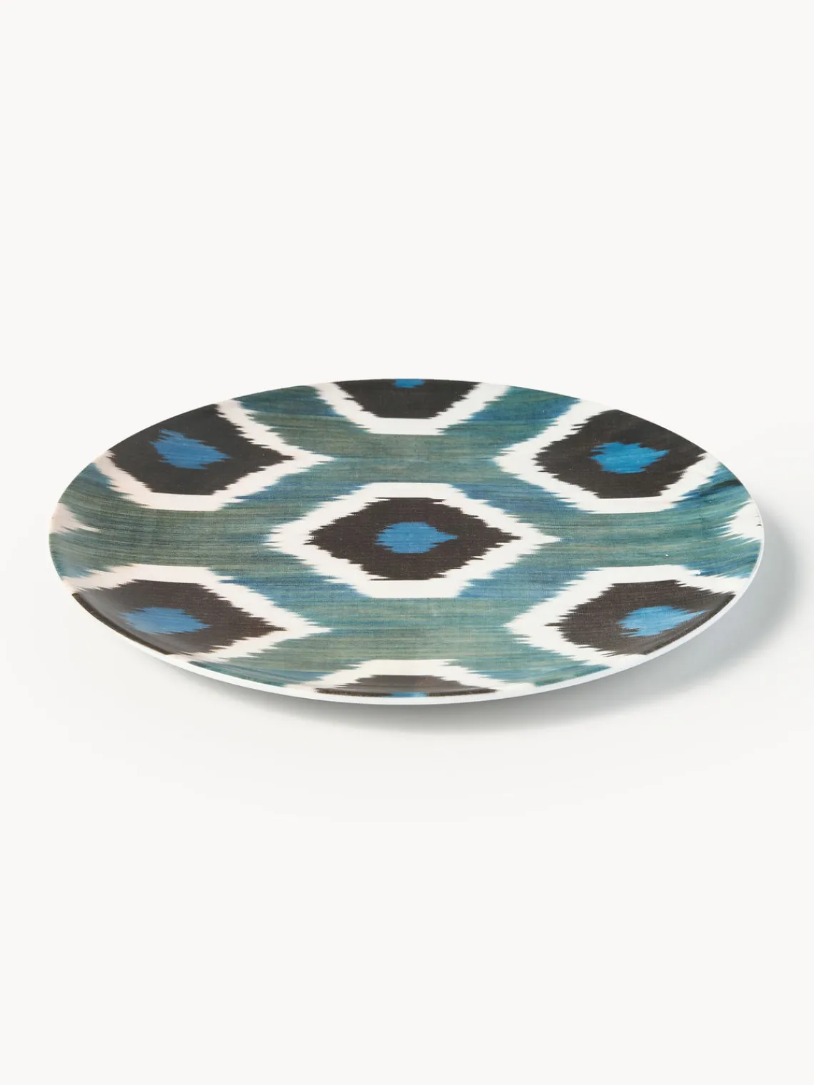 Les Ottomans Plato llano artesanal de porcelana Ikat^ Platos Llanos|Vajillas Completas