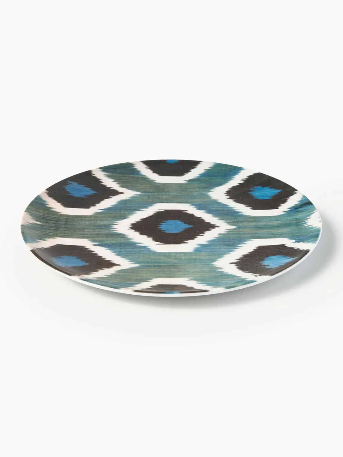 Les Ottomans Plato llano artesanal de porcelana Ikat^ Platos Llanos|Vajillas Completas