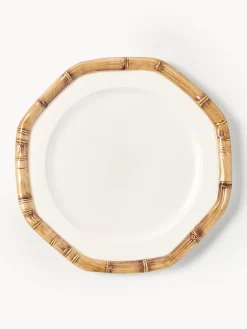 Les Ottomans Plato llano pintado a mano Bamboo