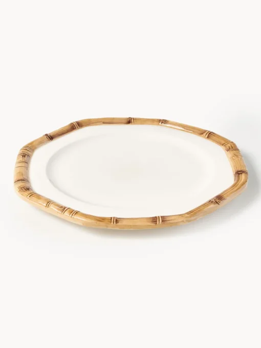 Les Ottomans Plato llano pintado a mano Bamboo