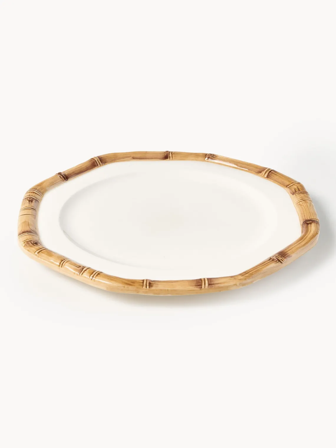 Les Ottomans Plato llano pintado a mano Bamboo