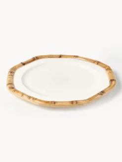 Les Ottomans Plato llano pintado a mano Bamboo
