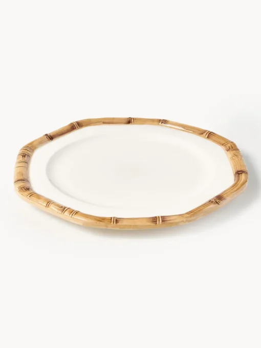 Les Ottomans Plato llano pintado a mano Bamboo