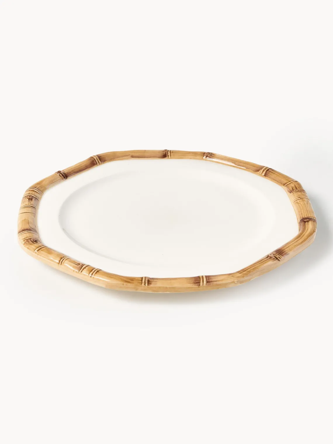 Les Ottomans Plato llano pintado a mano Bamboo
