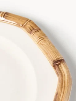 Les Ottomans Plato llano pintado a mano Bamboo