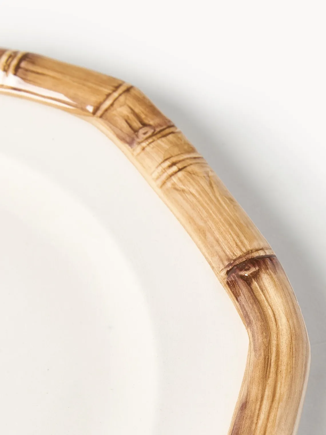 Les Ottomans Plato llano pintado a mano Bamboo
