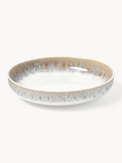 Westwing Collection Platos de pasta artesanales con esmalte reactivo Danza, 4 uds.