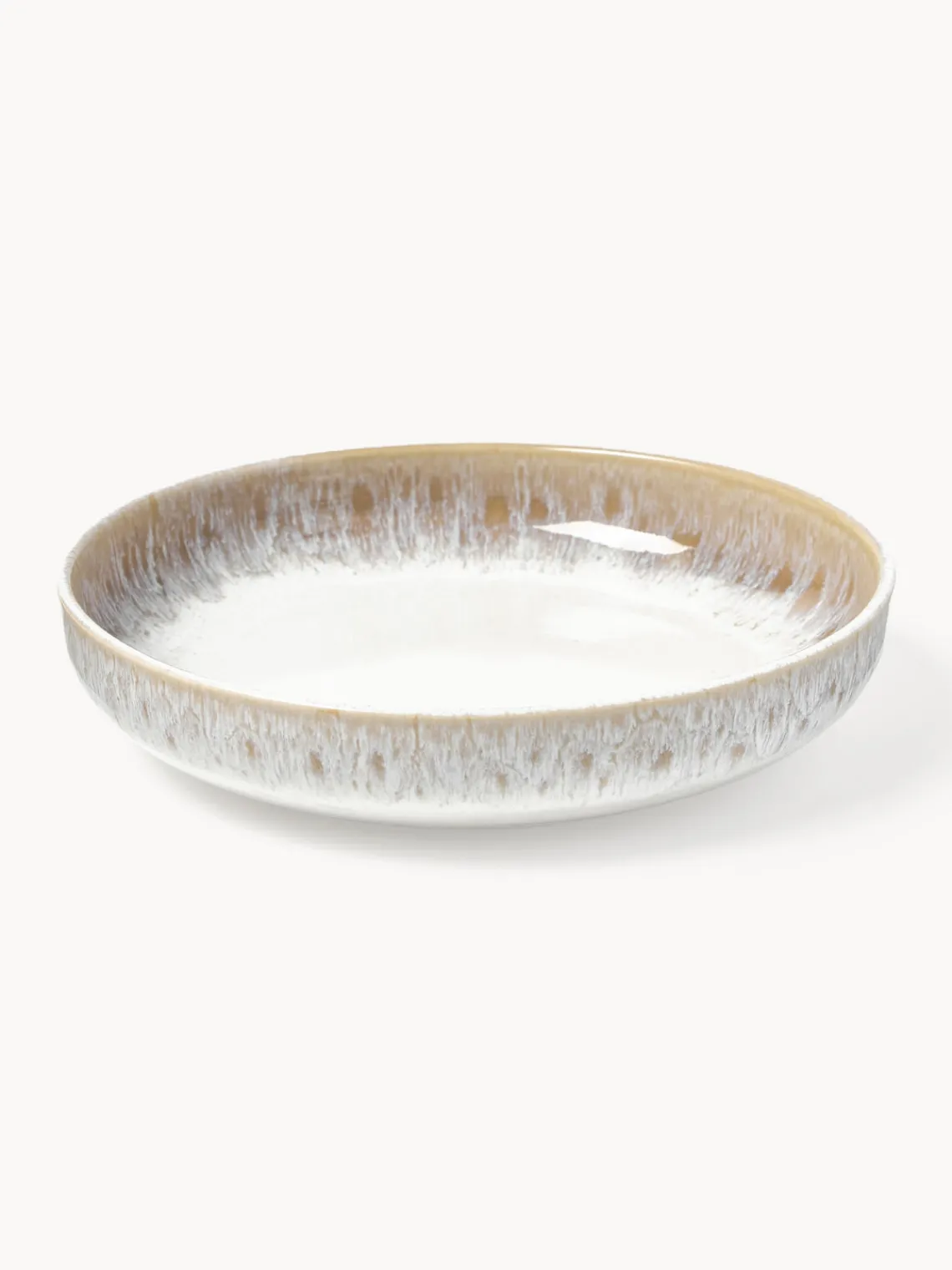 Westwing Collection Platos de pasta artesanales con esmalte reactivo Danza, 4 uds.
