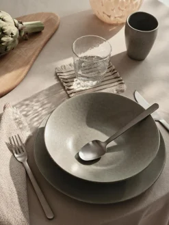 Broste Copenhagen Platos hondos artesanales Nordic Marsh, 4 uds.^ Platos Hondos|Vajillas Completas