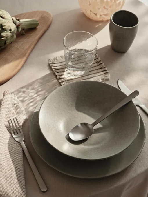 Broste Copenhagen Platos hondos artesanales Nordic Marsh, 4 uds.^ Platos Hondos|Vajillas Completas