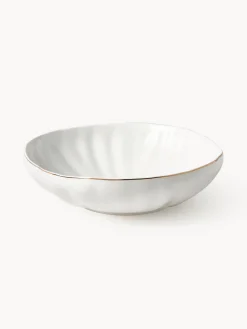 Westwing Collection Platos hondos de porcelana con relieves Sali, 2 uds.