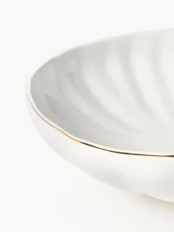 Westwing Collection Platos hondos de porcelana con relieves Sali, 2 uds.