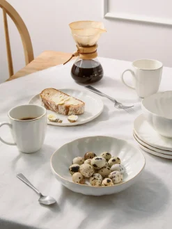 Westwing Collection Platos hondos de porcelana con relieves Sali, 2 uds.