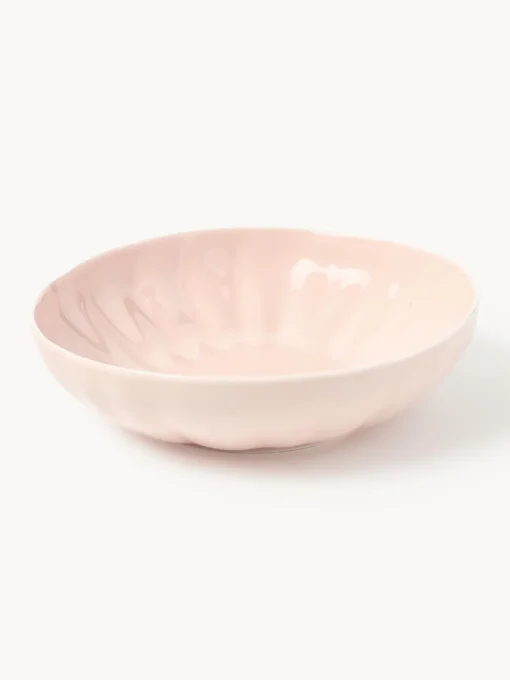 Westwing Collection Platos hondos de porcelana con relieves Sali, 4 uds.