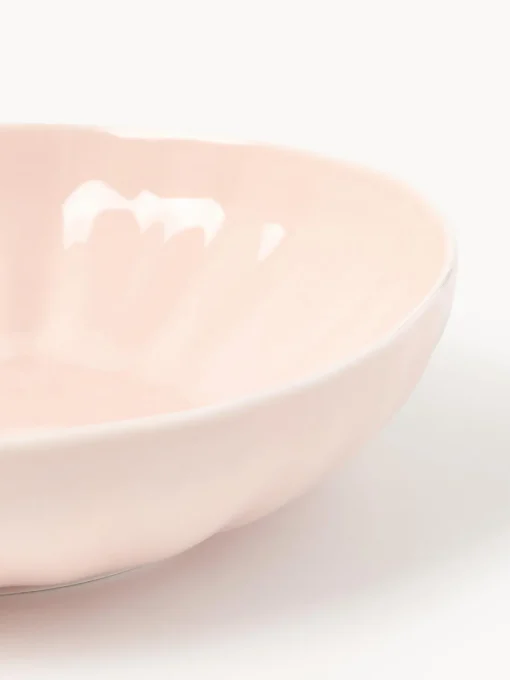Westwing Collection Platos hondos de porcelana con relieves Sali, 4 uds.